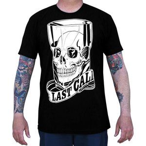 Discontinued!! NWT Last Call Skull Shot Glass Black Graphic Tee S-M-L-XL-2XL
